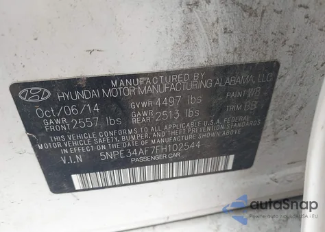 2015 Hyundai Sonata Limited z USA, uszkodzony, nr VIN 5NPE34AF7FH102544